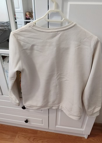 Beyaz Baskılı Erkek Sweatshirt - Görsel 7