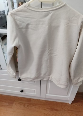 Beyaz Baskılı Erkek Sweatshirt - Görsel 5