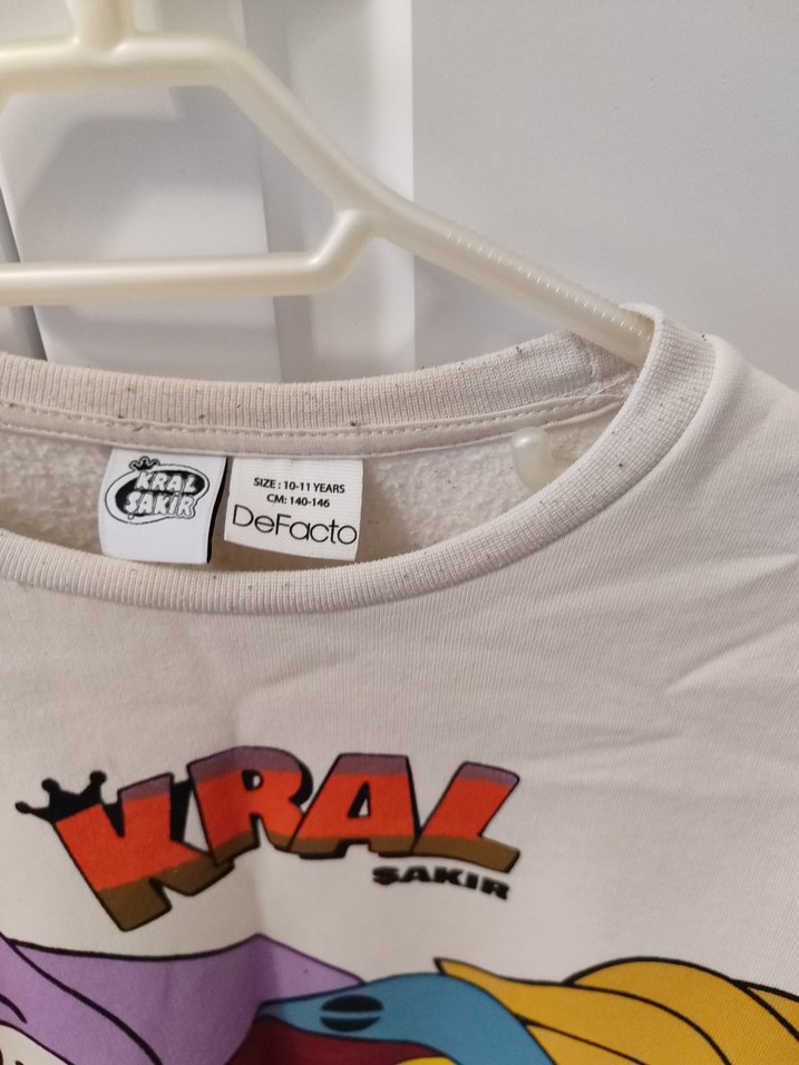 Beyaz Baskılı Erkek Sweatshirt - Görsel 3