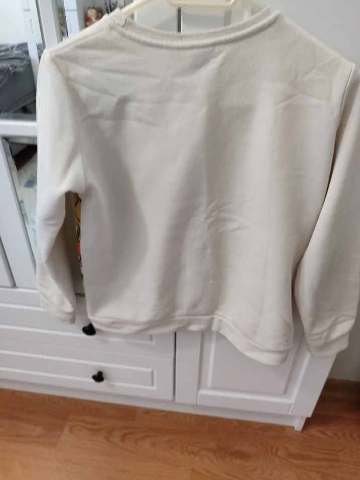 Beyaz Baskılı Erkek Sweatshirt - Görsel 5