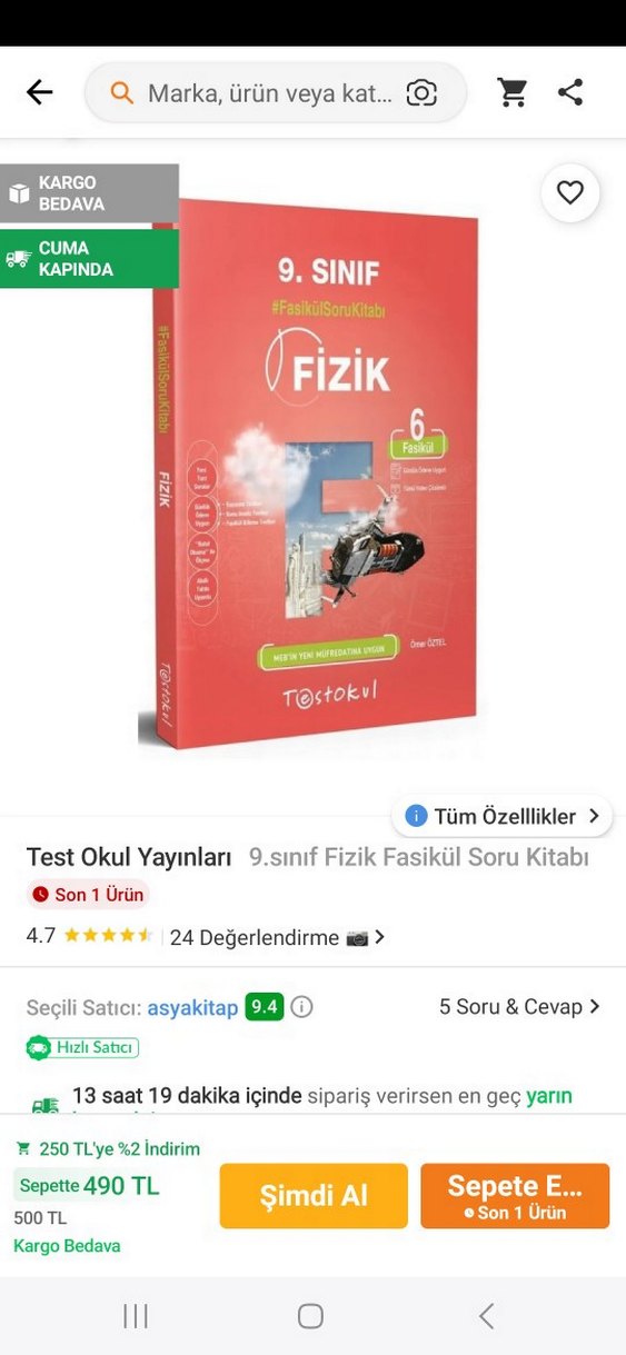 9. Sınıf Fizik Sınav Hazırlık Kitabı - Görsel 5