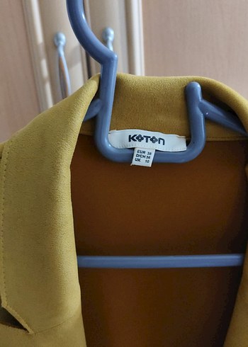 Koton Sarı Süet Midi Kadın Kaban