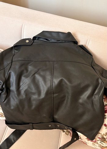Derimod Kadın Siyah Deri Kısa Biker Ceket