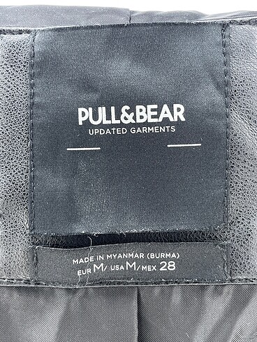 m Beden siyah Renk Pull and Bear Deri Ceket %70 İndirimli.