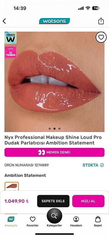 Nyx ruj gloss