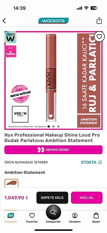 NYX Nyx ruj gloss