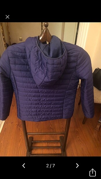 Stradivarius Stradivarius saks lacivert kapşonlu mont