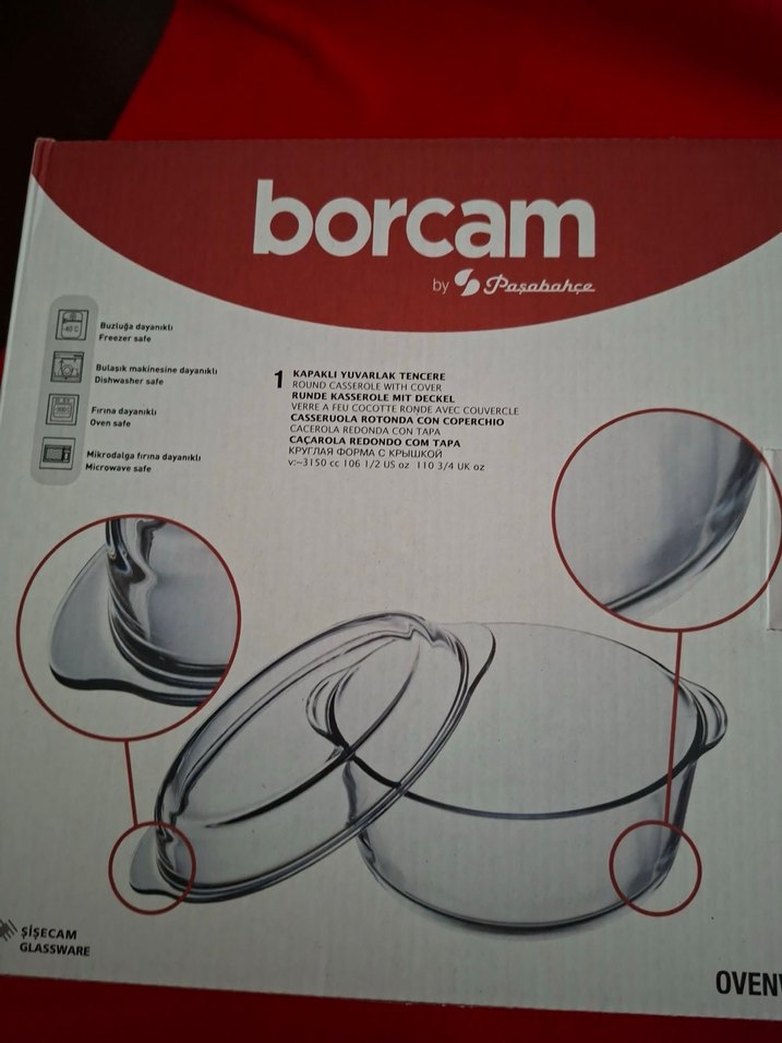 Borcam Cam Yuvarlak Fırın Kabı Seti - Görsel 2