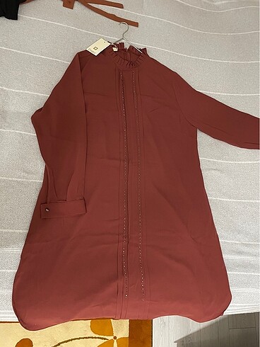 52 Beden bordo Renk Kiremit tunik