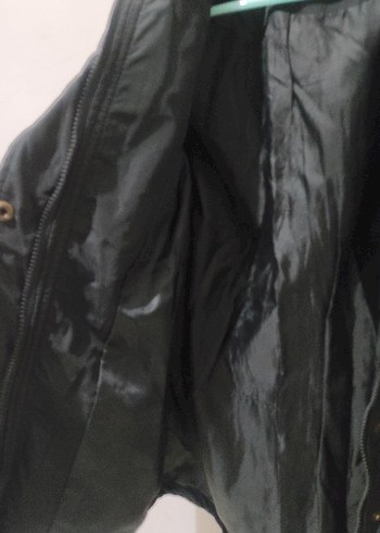 Siyah Bel Lastikli Yüksek Yakalı Kadın Ceket - Görsel 6