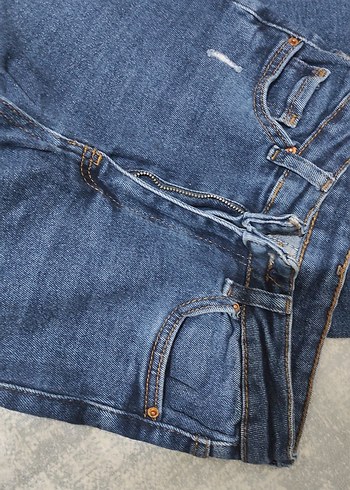 Yırtık Detaylı Kadın Mavi Slim Fit Jean - Görsel 4