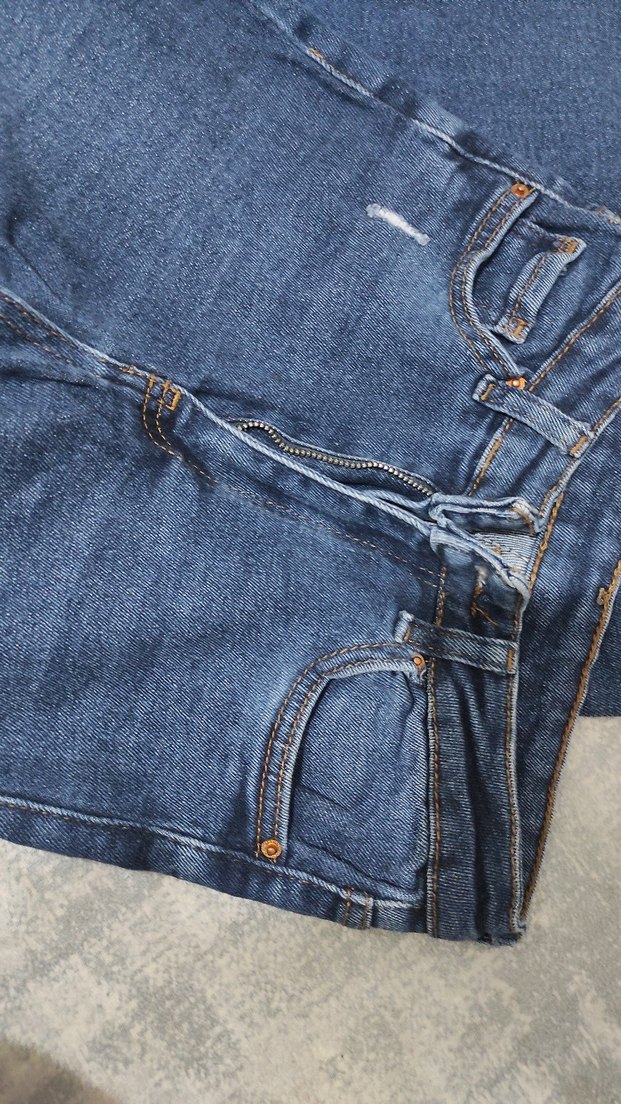 Yırtık Detaylı Kadın Mavi Slim Fit Jean - Görsel 4