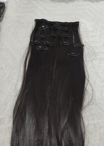 Koyu Kahverengi çıt çıtlı düz saç peruk - Görsel 3