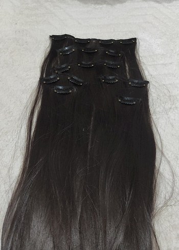 Koyu Kahverengi çıt çıtlı düz saç peruk - Görsel 2