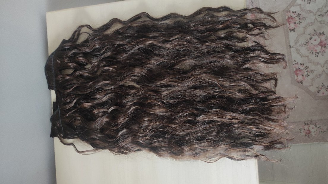 Kahverengi Degrade Çıt çıtlı saç Peruk - Görsel 2