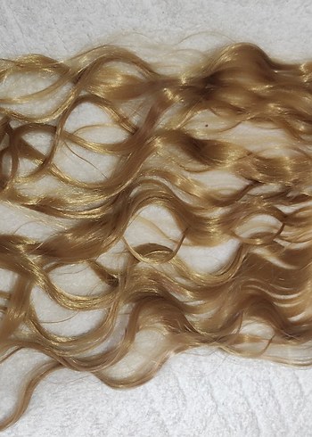 Sarı Altın Parlak Renk Dalgalı Çıt çıtlı Saç peruk - Görsel 2