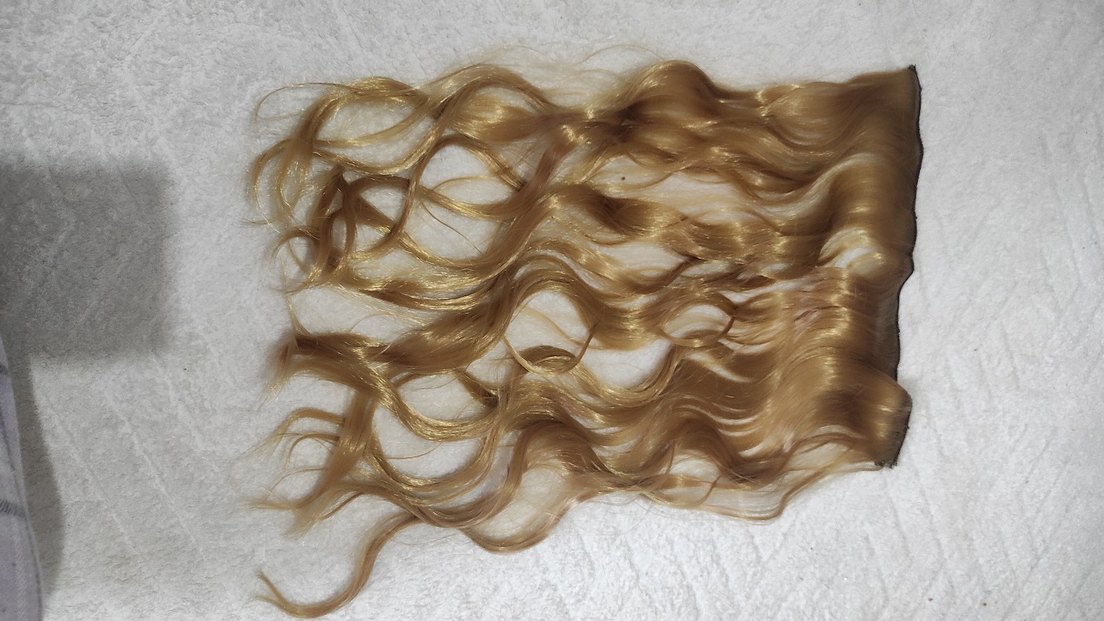 Sarı Altın Parlak Renk Dalgalı Çıt çıtlı Saç peruk - Görsel 2