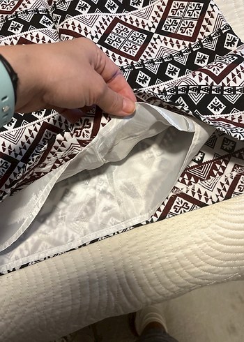 Desenli Bohem Mini Etek - Görsel 6