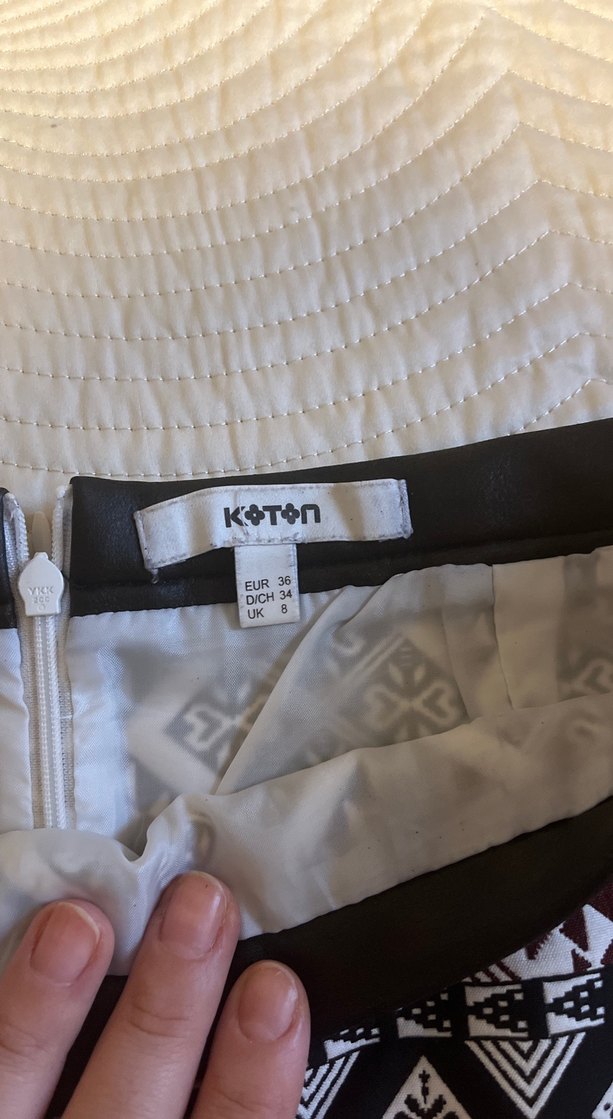 Desenli Bohem Mini Etek - Görsel 3