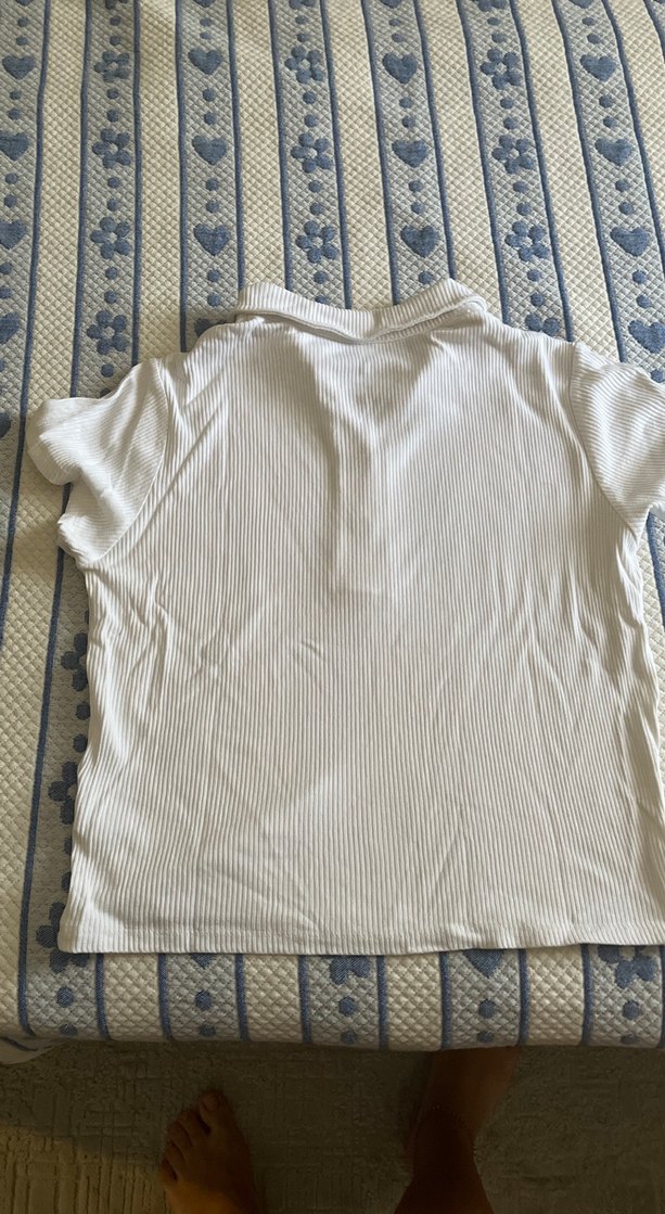 Beyaz Kısa Kollu Polo Tişört - Görsel 4