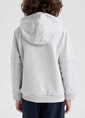 5 Yaş Beden Defacto erkek çocuk içi şardonlu kapşonlu sweatshirt