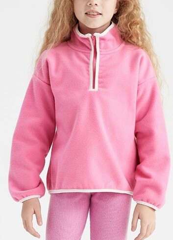 Defacto DeFacto kız çocuk polar balıkçı yaka sweatshirt