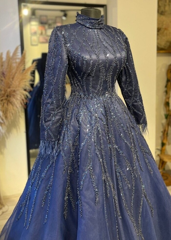 Özel dikim tesettür abiye - Görsel 2