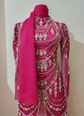 Fuşya Kalem Abiye - Görsel 5