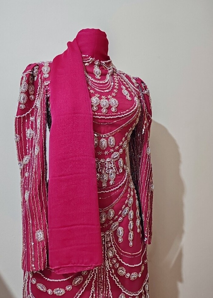 Fuşya Kalem Abiye - Görsel 4