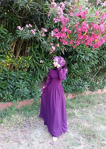 tesettür şifon elbise abiye - Görsel 2