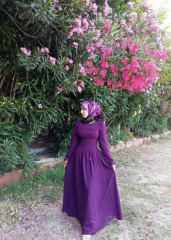 tesettür şifon elbise abiye - Görsel 3