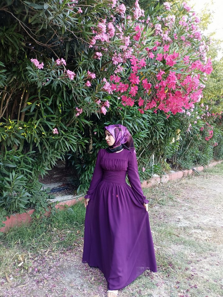 tesettür şifon elbise abiye - Görsel 3