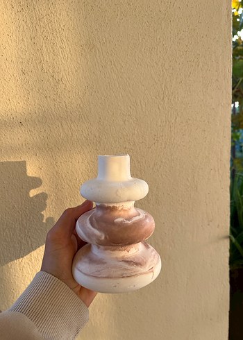 Taş tozu dekoratif vazo seti - Görsel 5