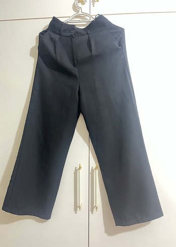 Siyah Midi Kumaş Kadın Pantolon - Görsel 3