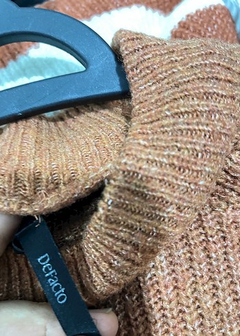 Kahverengi Boğazlı Triko Kadın kazak - Görsel 4