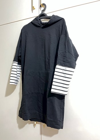 Siyah Kapüşonlu sweatshirt - Görsel 2