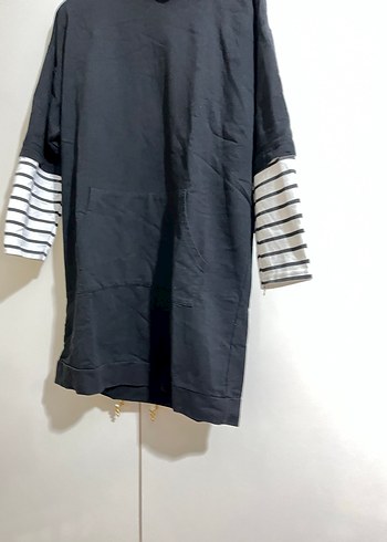 Siyah Kapüşonlu sweatshirt - Görsel 7