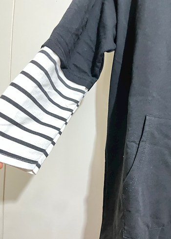 Siyah Kapüşonlu sweatshirt - Görsel 5