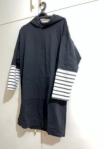 Siyah Kapüşonlu sweatshirt - Görsel 3