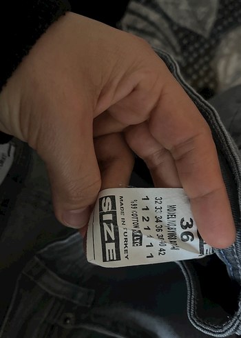 Gri Düğmeli Rahat Kesim erkek Kot Pantolon - Görsel 2