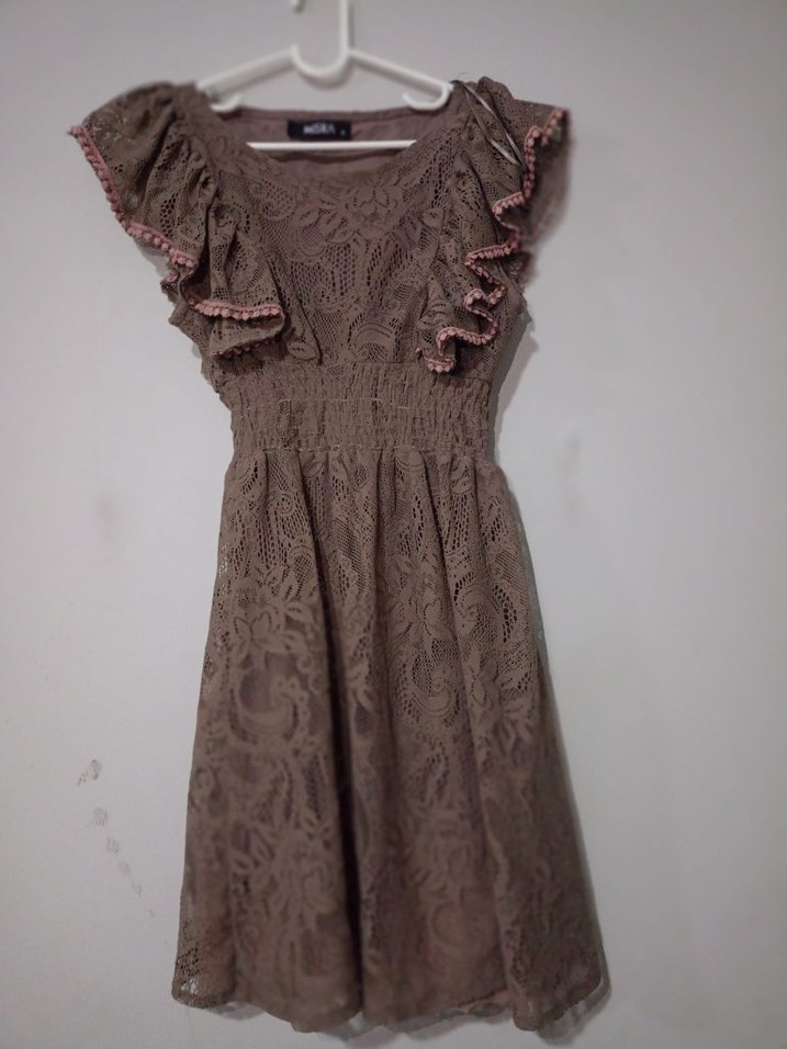 Kız Çocuk Bej Nakışlı Bohem Elbise - Görsel 2