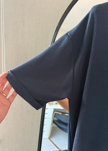 xl Beden Lacivert Kadın Kısa Kollu Uzun Elbise