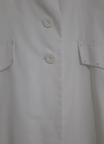40 Beden Kadın Beyaz Blazer Ceket 