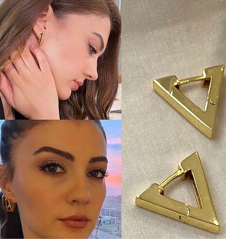 22 Ayar Altın Kaplama Çelik Küpeler