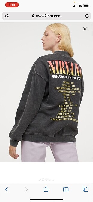H&M H&M Nirvana Baskılı Oversize Sweatshirt