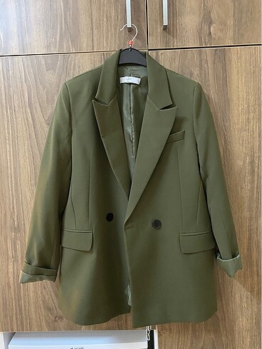 Haki yeşil blazer ceket