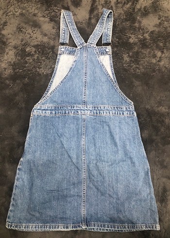 Düğmeli Lacivert Kadın Kot Elbise - Görsel 3