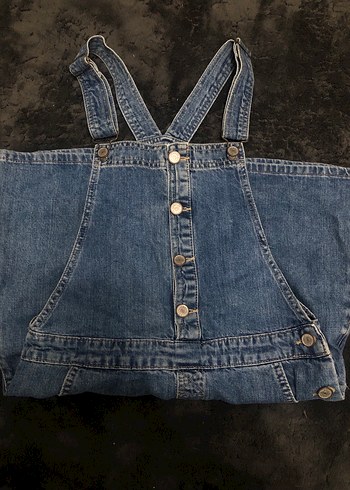 Düğmeli Lacivert Kadın Kot Elbise - Görsel 4