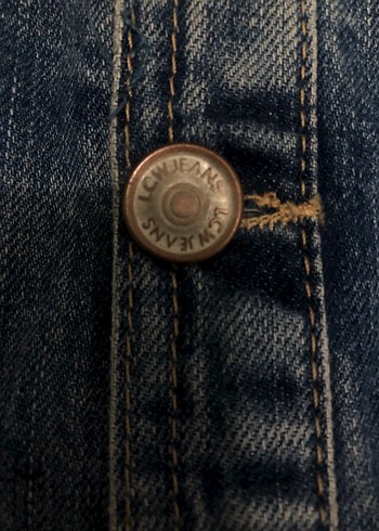 Düğmeli Lacivert Kadın Kot Elbise - Görsel 5