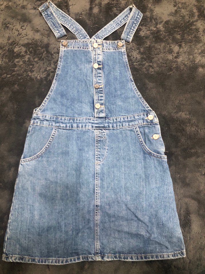 Düğmeli Lacivert Kadın Kot Elbise - Görsel 2